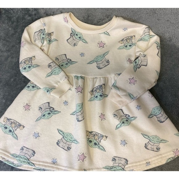 Star Wars Baby Yoda Grogu Skater Dress Baby Girls Size 18 Months - Picture 8 of 11